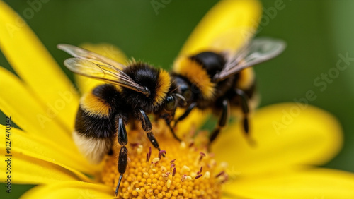 Bumblebees: Essential Pollinators Contributing to Ecosystem Health - Perfect for Nature Documentaries and Conservation Campaigns