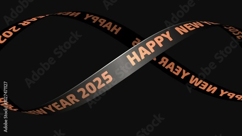 Happy New Year 2025 Cylinder Text Animation