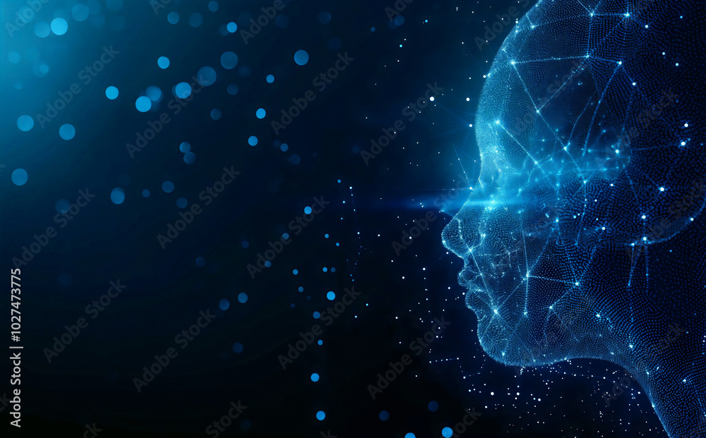Woman interface of artificial intelligence with wireframe Woman interface of artificial intelligence with wireframe