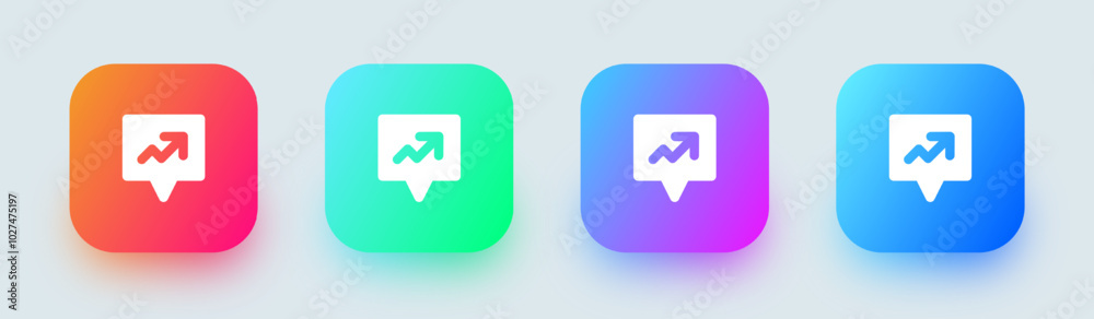 Popular solid icon in square gradient colors. Fire signs vector illustration. Popular solid icon in square gradient colors. Fire signs vector illustration.
