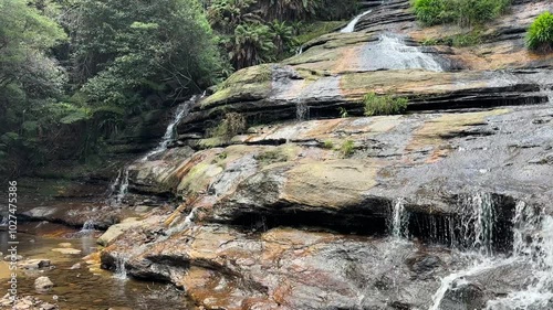 River runs over rocks in a forest