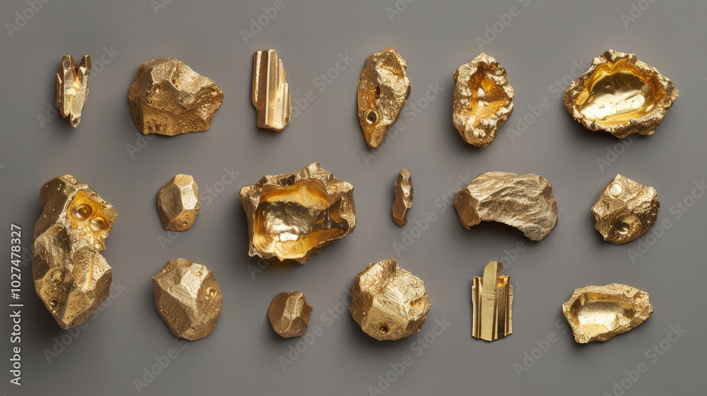 set of gold nuggets set of gold nuggets