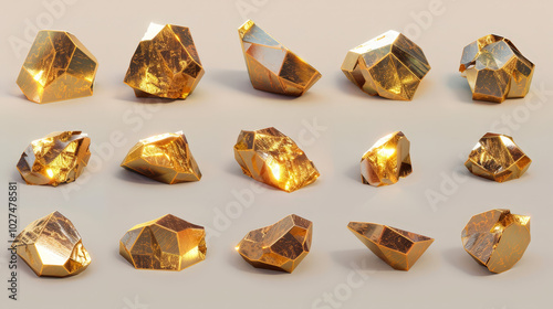 set of gold nuggets