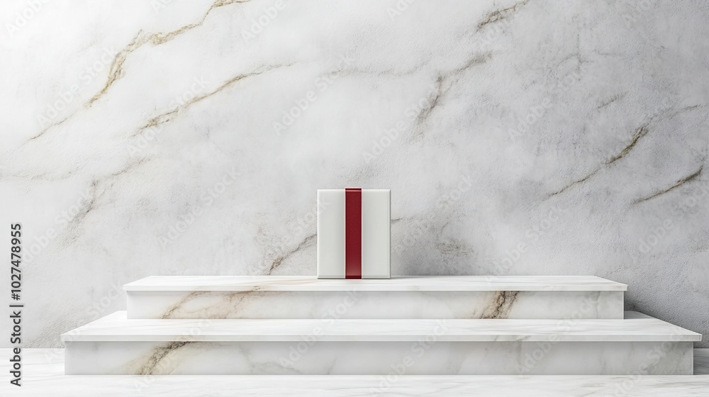 Elegant Gift Box on Marble Display Platform Elegant Gift Box on Marble Display Platform