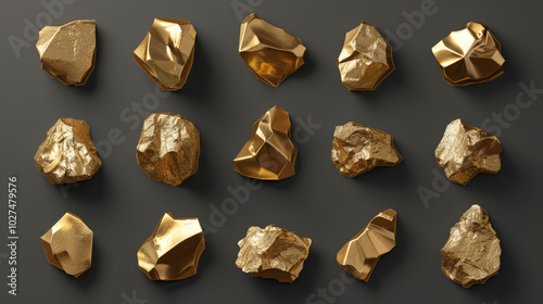 set of gold nuggets