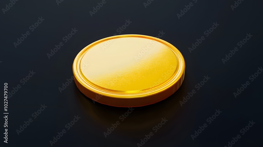 Golden Coin on a Black Background. Golden Coin on a Black Background.