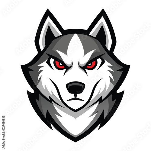 Angry wolf head mascot logo vector photo