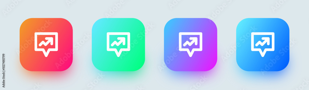 Popular line icon in square gradient colors. Fire signs vector illustration. Popular line icon in square gradient colors. Fire signs vector illustration.