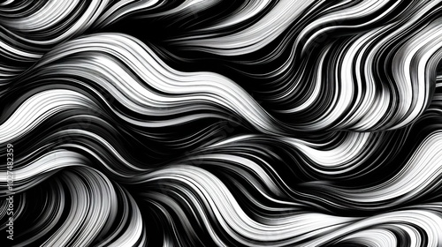 Wavy and Swirled Brush Strokes Vector Sea Background photo