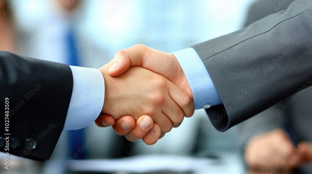 Business Partners Signing Contract with Handshake Business Partners Signing Contract with Handshake