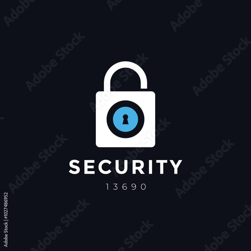 padlock security protect modern logo design vector