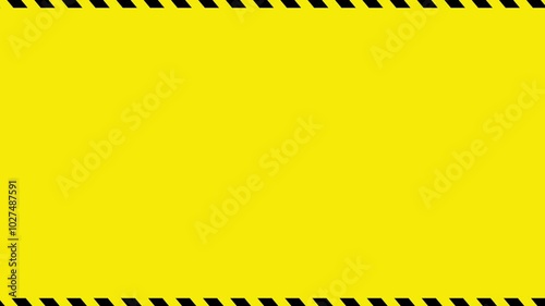 Animation of a police line frame with yellow and black slashes moving to the left. blank space template for police signs