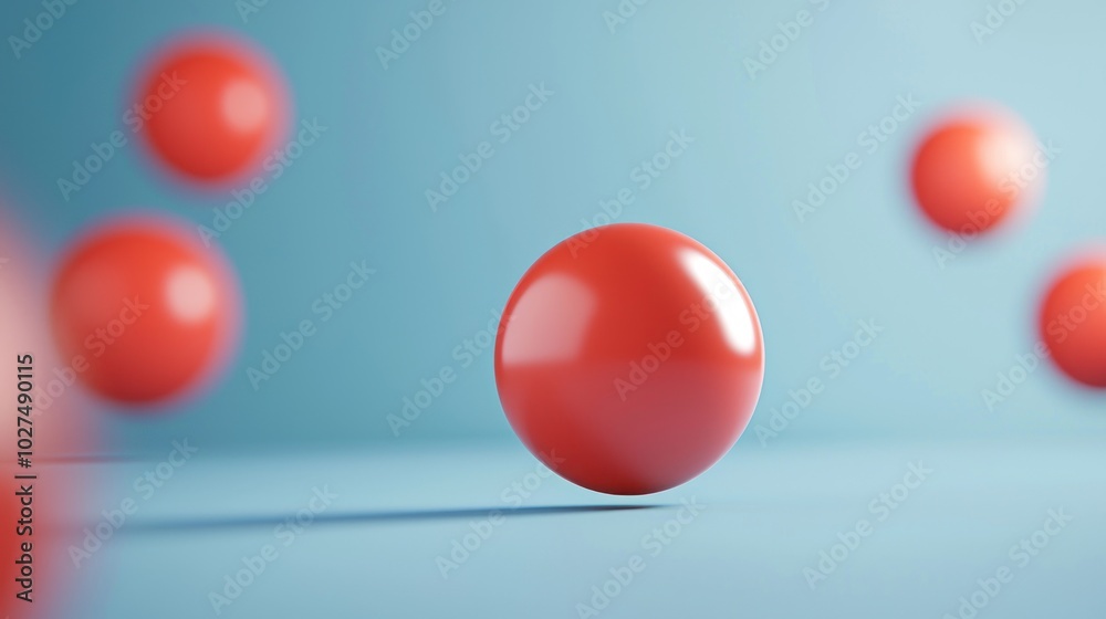 Naklejka premium a rubber ball bouncing in different directions, representing unpredictability and dynamism