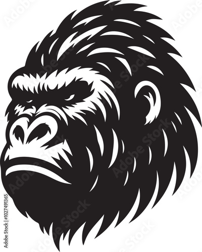 gorilla head silhouette vector photo