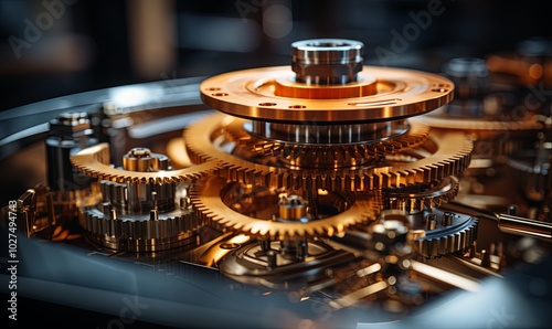 Close Up of Clock Gears in Motion