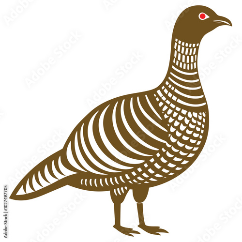 Lesser prairie chicken vector illustration 