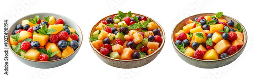 Fresh Fruit Salad Assortment on Transparent Background