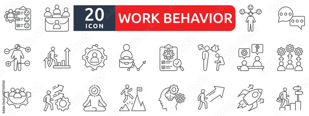 Work behavior icon set Work behavior icon set