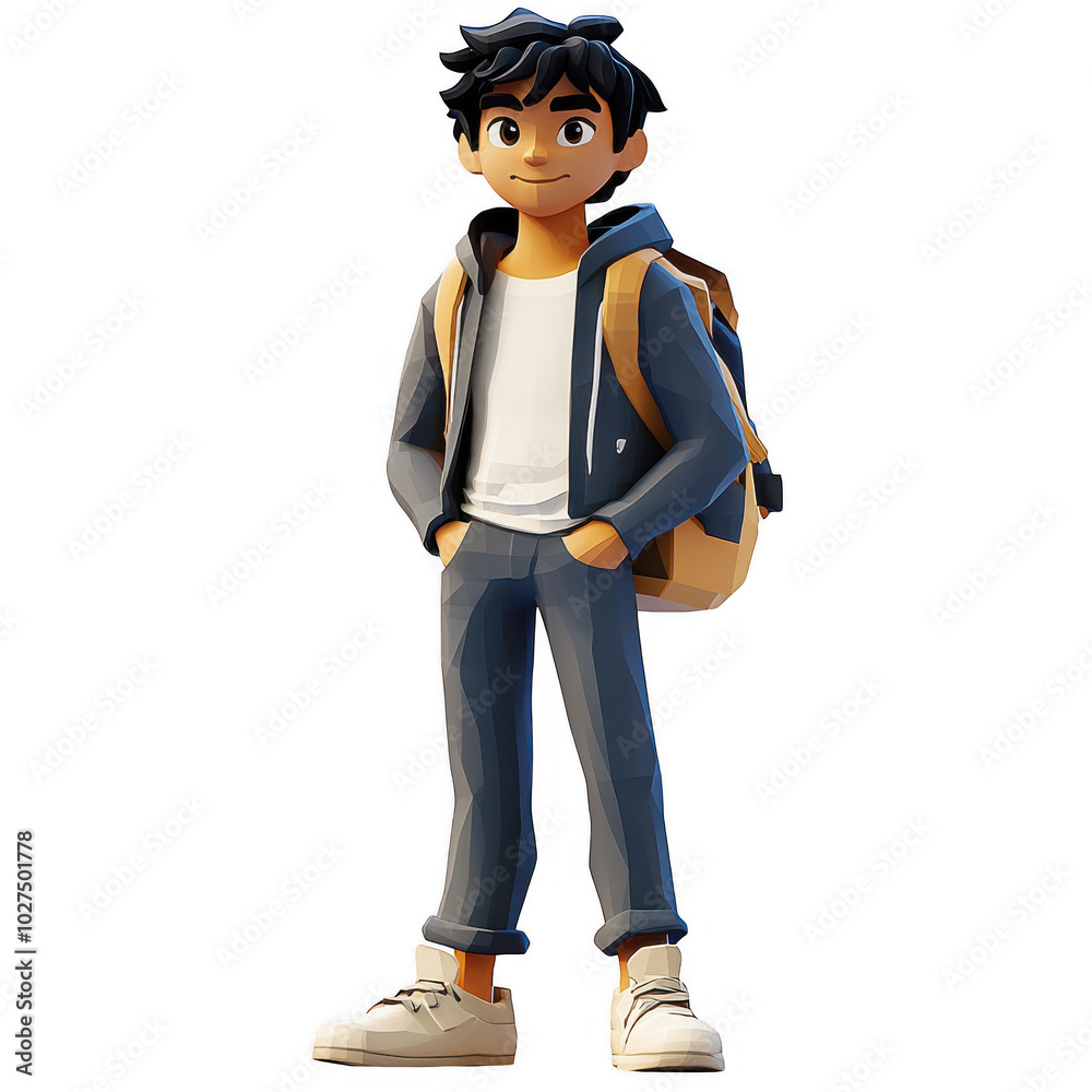 Relaxed Gamer Boy in Casual Attire Ready for Adventure Relaxed Gamer Boy in Casual Attire Ready for Adventure