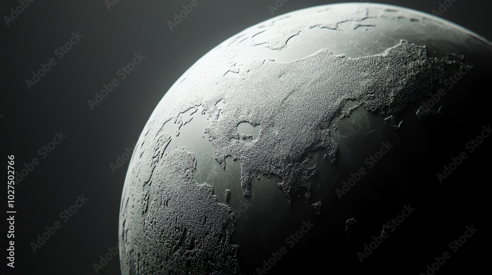 The surface of the globe has a smooth texture, contributing to a polished look. The surface of the globe has a smooth texture, contributing to a polished look.