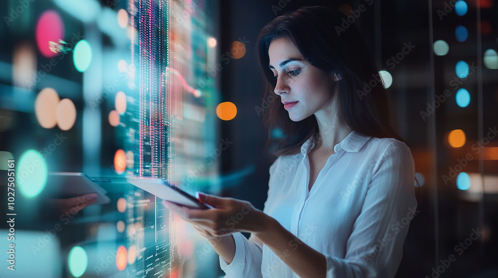 Naklejka premium Data-driven insights provided by CRM enable organizations to forecast trends, personalize customer experiences, and optimize marketing campaigns for better conversion rates.