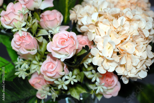 Composition of roses, spring flower bouquet