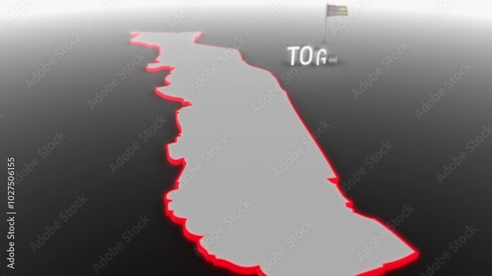 3d animated map of Togo gets hit and fractured by the text “Climate Crisis” 3d animated map of Togo gets hit and fractured by the text “Climate Crisis”