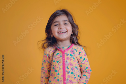 modern young india kid isolated color background