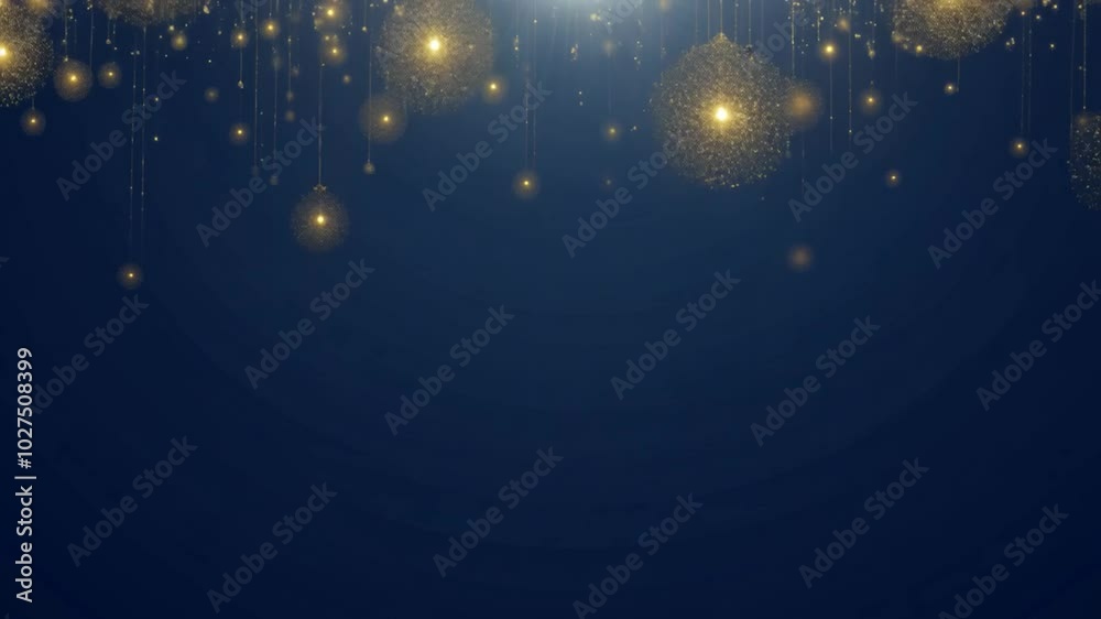 Dark blue background with subtle light streaks and bright glowing specks.