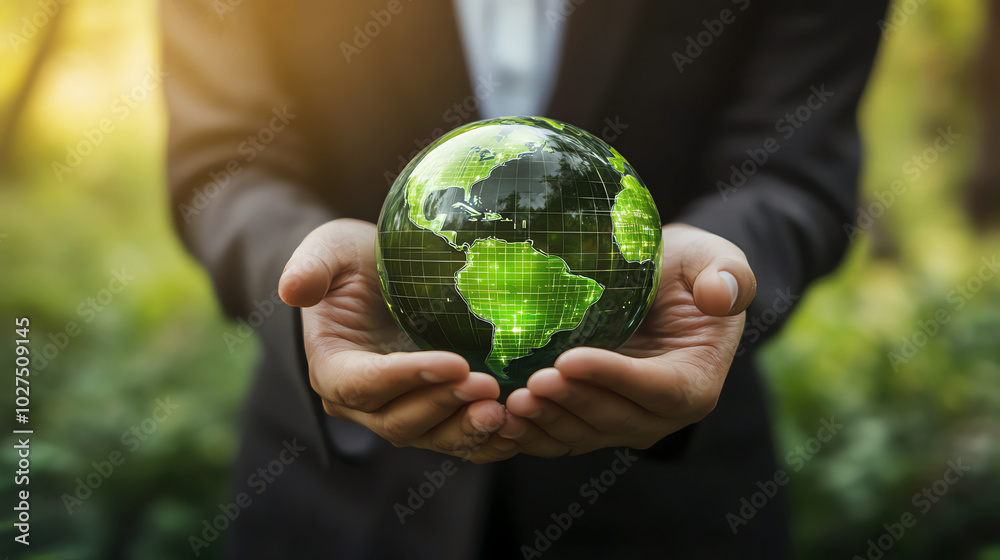 man hands holding crystal earth ball, AI generated man hands holding crystal earth ball, AI generated