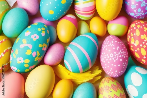 Easter egg over a color background