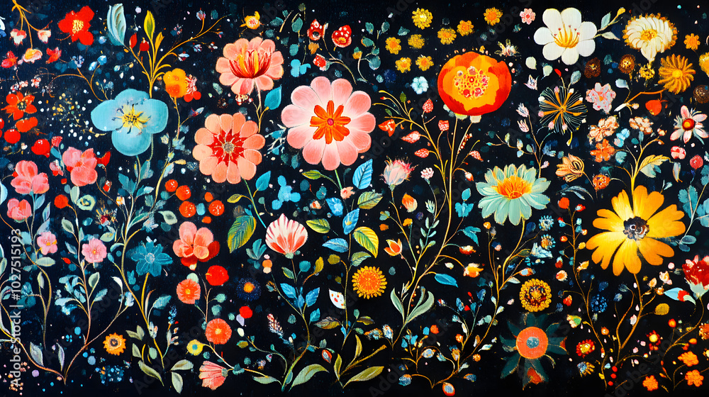 Exquisite Persian Miniature Painting with Elegant Motifs and Vibrant Hues Against a Solid Black Backdrop Exquisite Persian Miniature Painting with Elegant Motifs and Vibrant Hues Against a Solid Black Backdrop