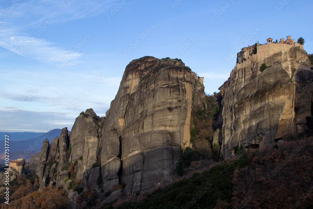 Meteora monasteries in Greece and skyline Meteora monasteries in Greece and skyline