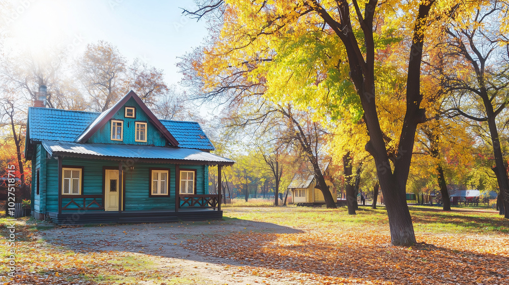 Sunny Autumn Day in Poltava, Ukraine Sunny Autumn Day in Poltava, Ukraine