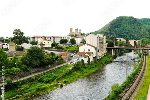 Views of Foix, French commune, capital of the department of Ariège, in the Occitania region. photo