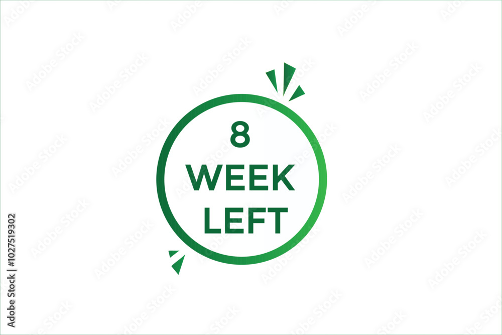 8 week left, icon, stile, timer, countdown, clock, time,  background, template, 8 week left countdown, sticker, left banner, business, sale, label button
