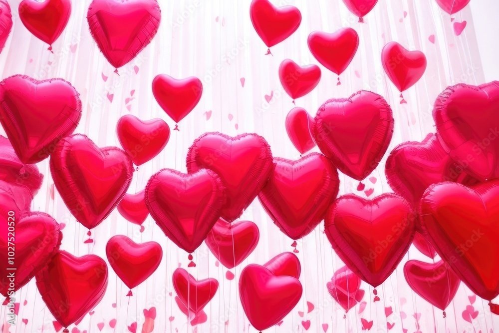 Heart shape balloons over a white background Heart shape balloons over a white background