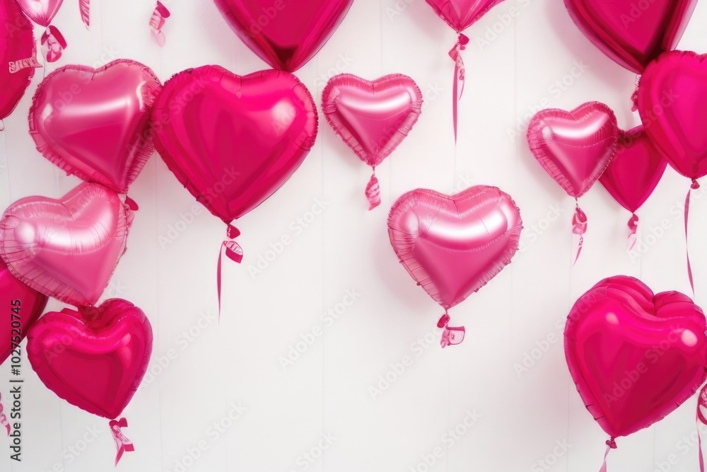 Heart shape balloons over a white background Heart shape balloons over a white background