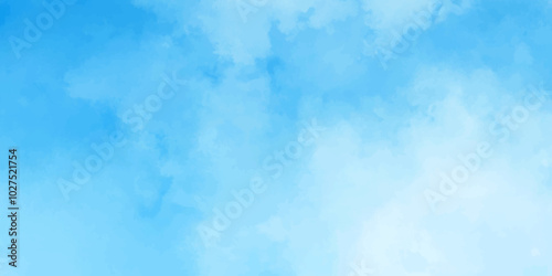 Abstract soft sky blue watercolor sky and clouds. grunge tint light blue watercolor background. Hand painted light blue background with watercolor.	