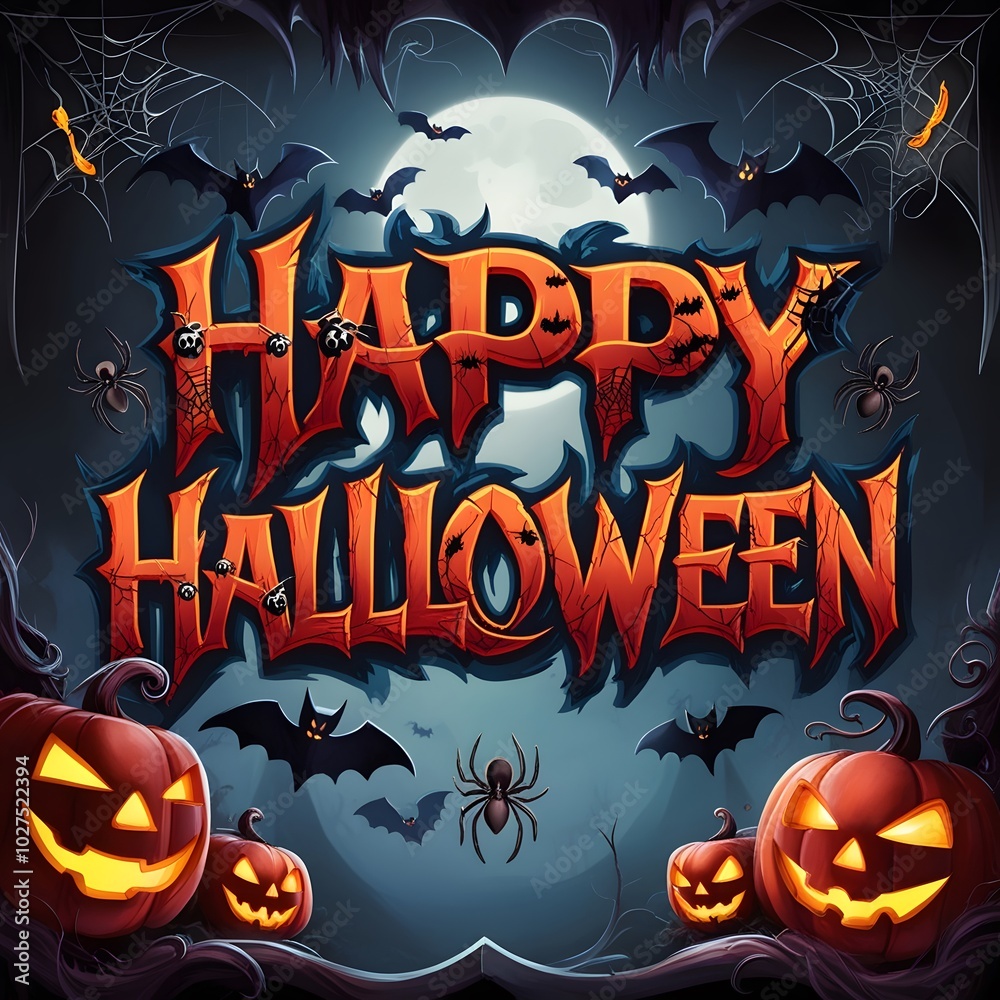 halloween background with pumpkin and bats halloween background with pumpkin and bats