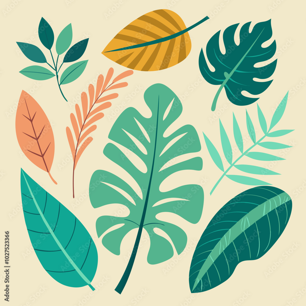 Fototapeta premium seamless pattern with leaves