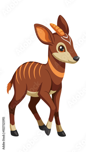 deer isolated on white  - vector illustration saola, saola vector art 