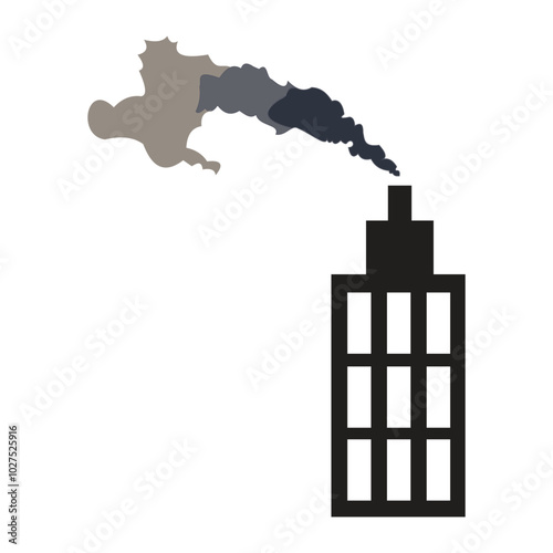 Line icon of a car emitting exhaust gas, representing environmental pollution