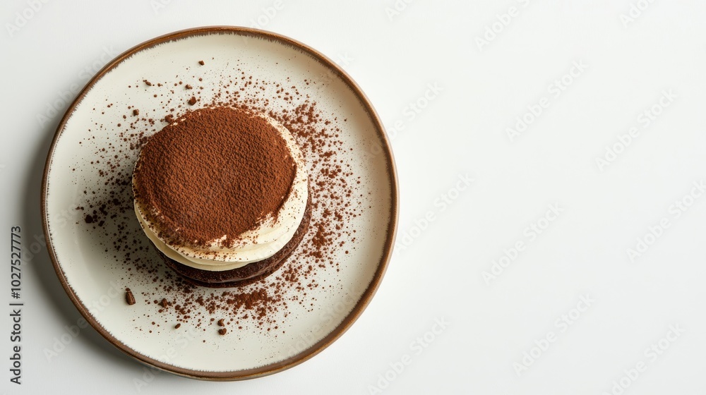 Fototapeta premium Tiramisu Dessert with Cocoa Dusting