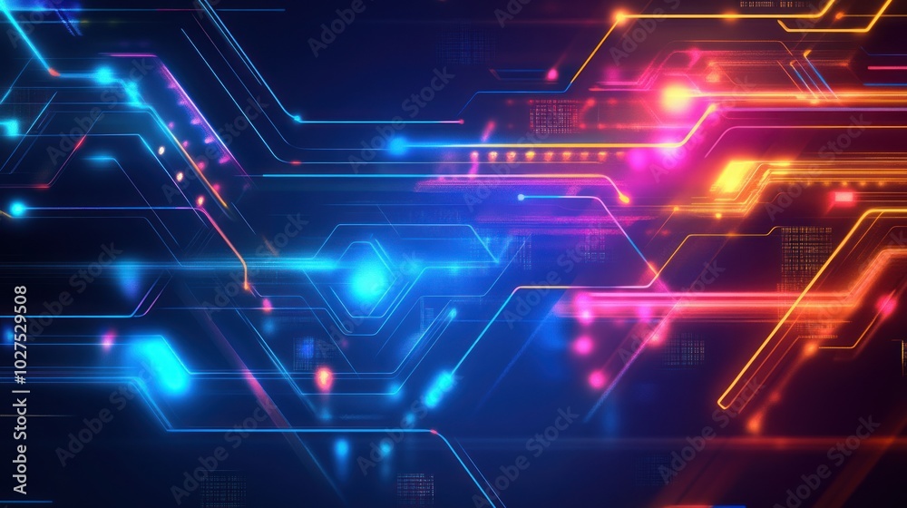 Futuristic technology background filled with glowing neon lines, abstract geometric shapes, and advanced tech symbols, portraying the future of innovation and technology. Futuristic technology background filled with glowing neon lines, abstract geometric shapes, and advanced tech symbols, portraying the future of innovation and technology.