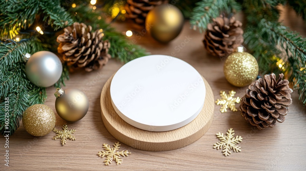 Flat lay white circular object wooden surface appears A coaster Flat lay white circular object wooden surface appears A coaster