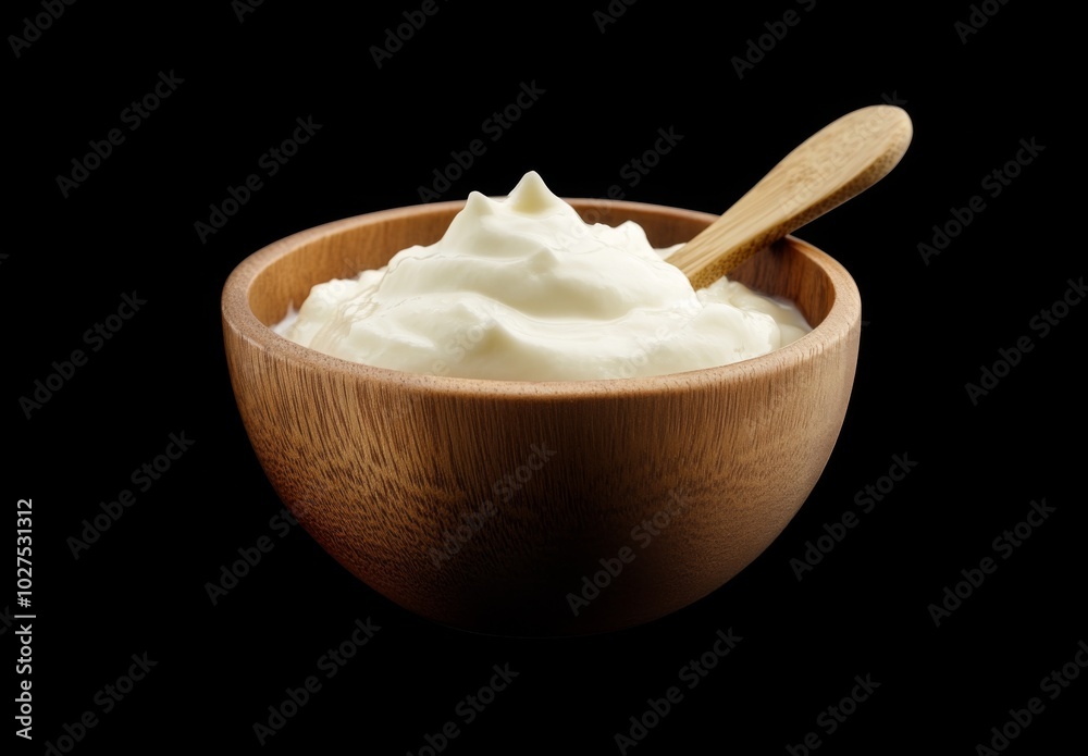 Wooden bowl spoon right side made light-colored wood A of yogurt Wooden bowl spoon right side made light-colored wood A of yogurt