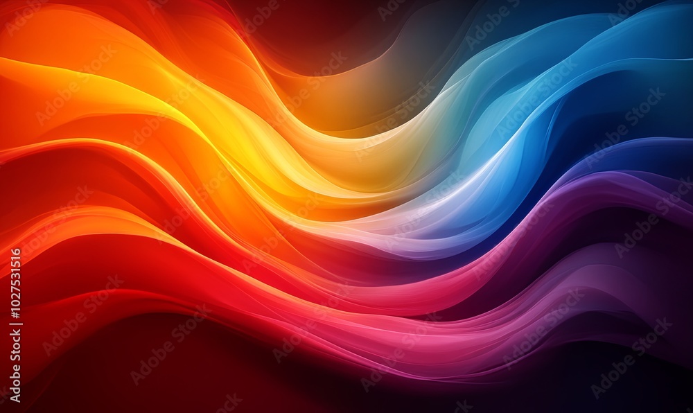 custom made wallpaper toronto digitalAbstract colorful wave background with flowing red, orange, yellow, blue, and purple hues.