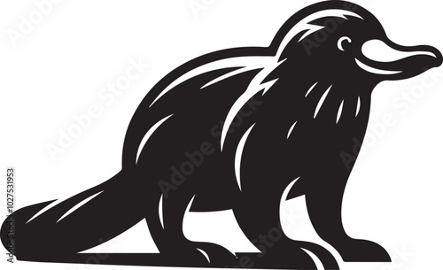 Platypus silhouette vector