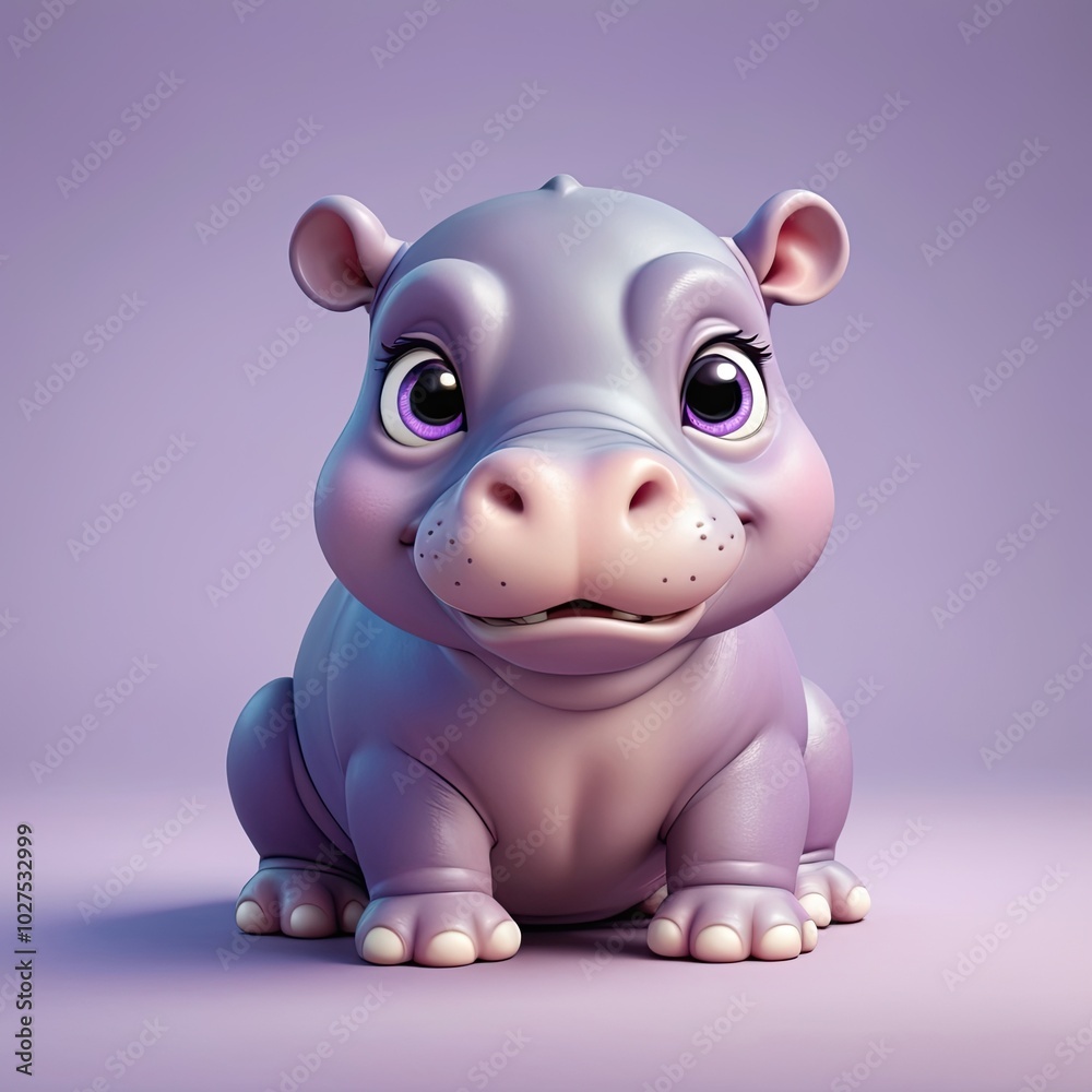 Fototapeta premium Cartoon pink hippopotamus piggy bank isolated on white background, perfect for children's toys or illustrations